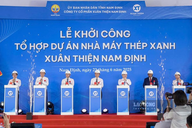 Khởi công Tổ hợp nhà máy Thép Xanh hơn 98.000 tỉ đồng ở Nam Định