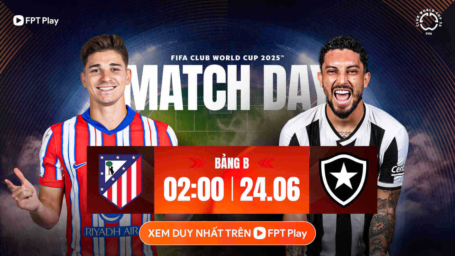 El Atletico de Madrid se enfrento a Botafogo en la Copa Mundial de Clubes de la FIFA.  Foto: FPT Play