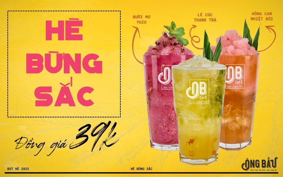 The 3 new summer of Ong Bau Coffee