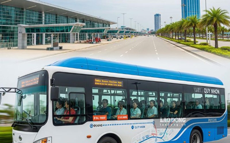 Binh Dinh agrees to open an electric bus route from Phu Cat Airport to the center of Quy Nhon City. Photo: AI