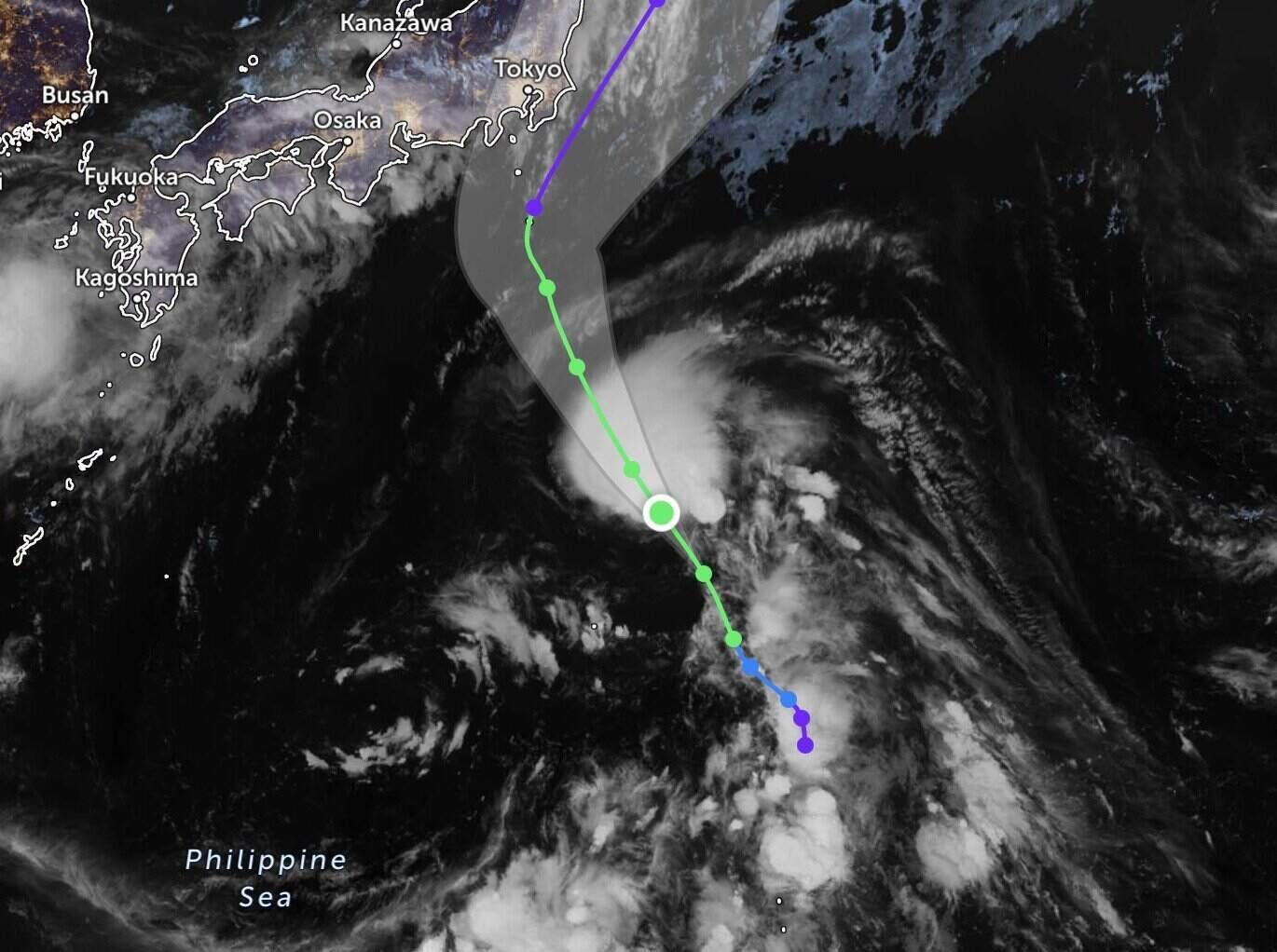El camino de la tormenta No. 2 Sepat. Foto: Zoom Earth