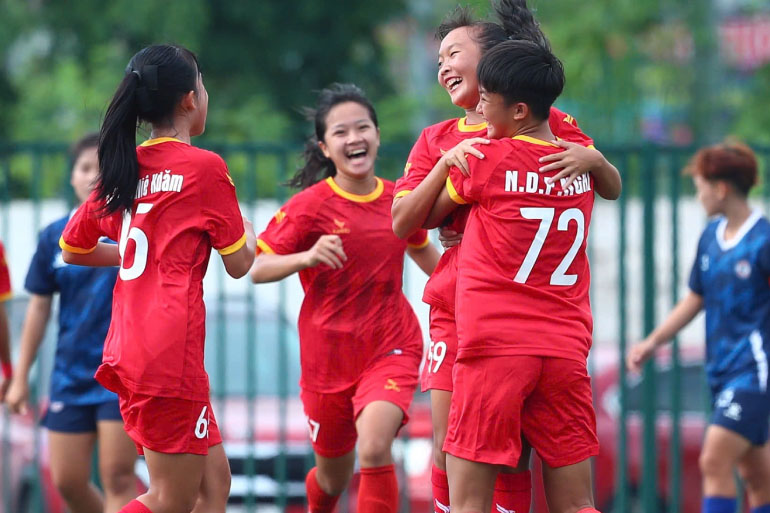 Ho Chi Minh City convincingly won the 4th round of the 2025 National U16 Women's Championship. Photo: VFF