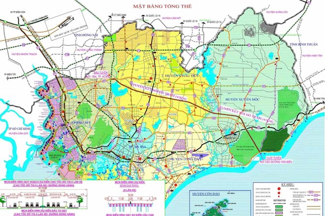Diagrama de carreteras que conectan Long Thanh (Dong Nai) y Ho Tram (Ba ria - Vung Tau). Foto: Comite Popular BR-VT