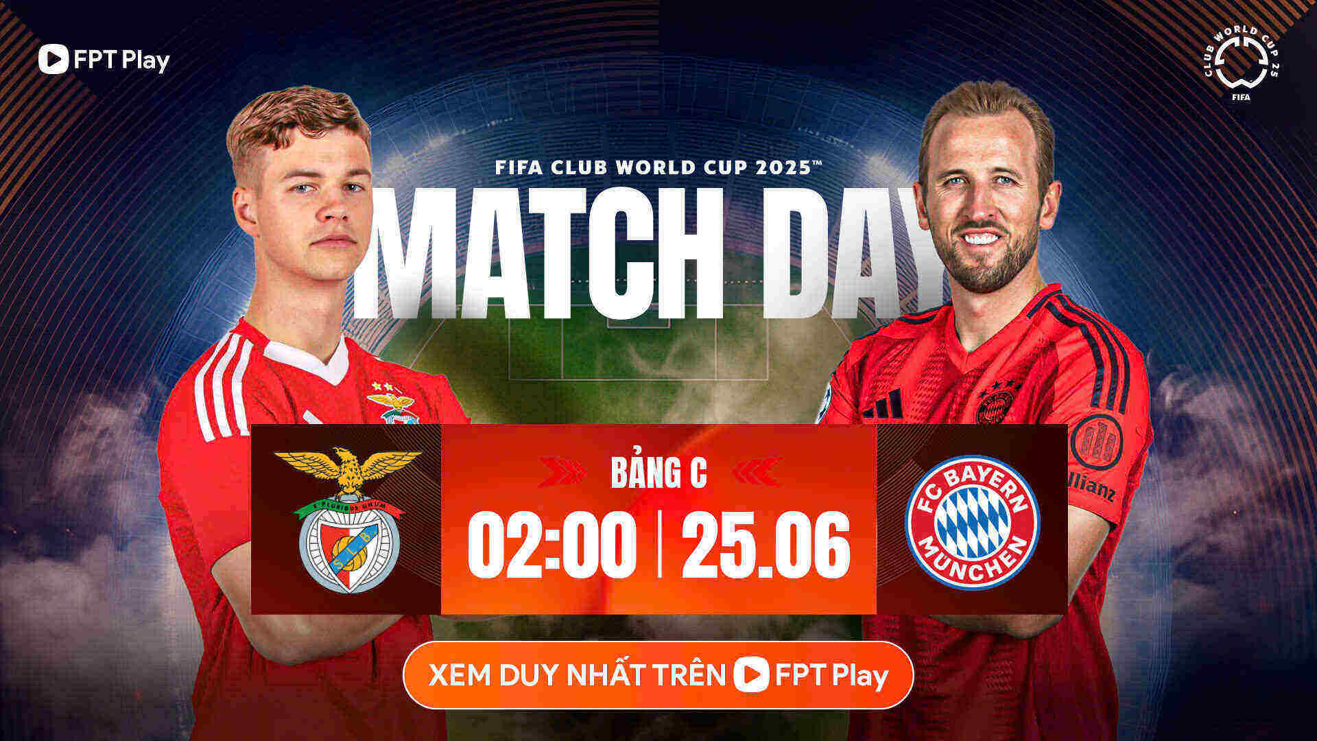 El Benfica se enfrento al Bayern Munich en la Copa Mundial de Clubes de la FIFA.  Foto: FPT Play