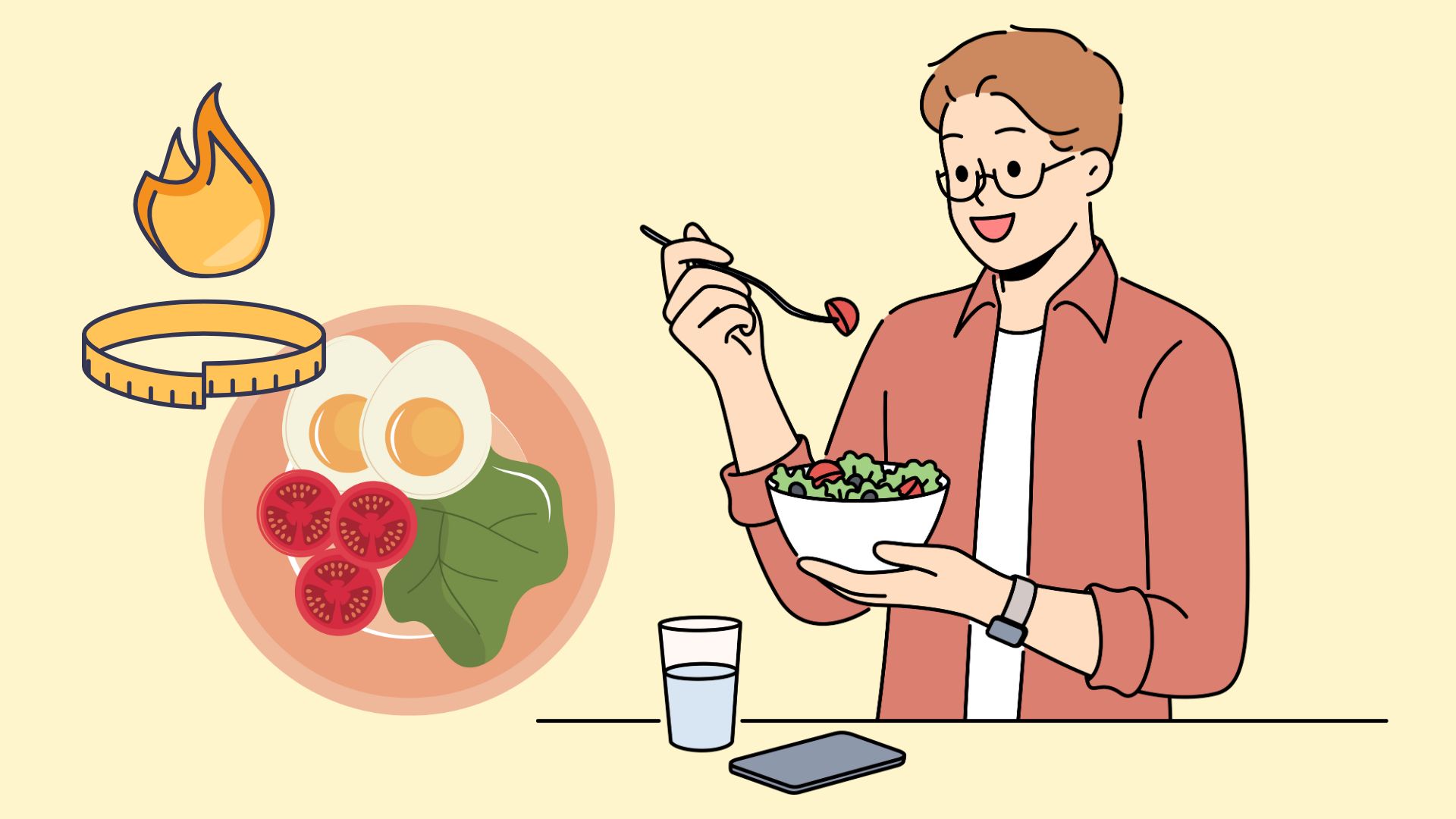 Boiled eggs and vegetables are a low-sugar snack that effectively reduces belly fat. Graphics: Thanh Thanh