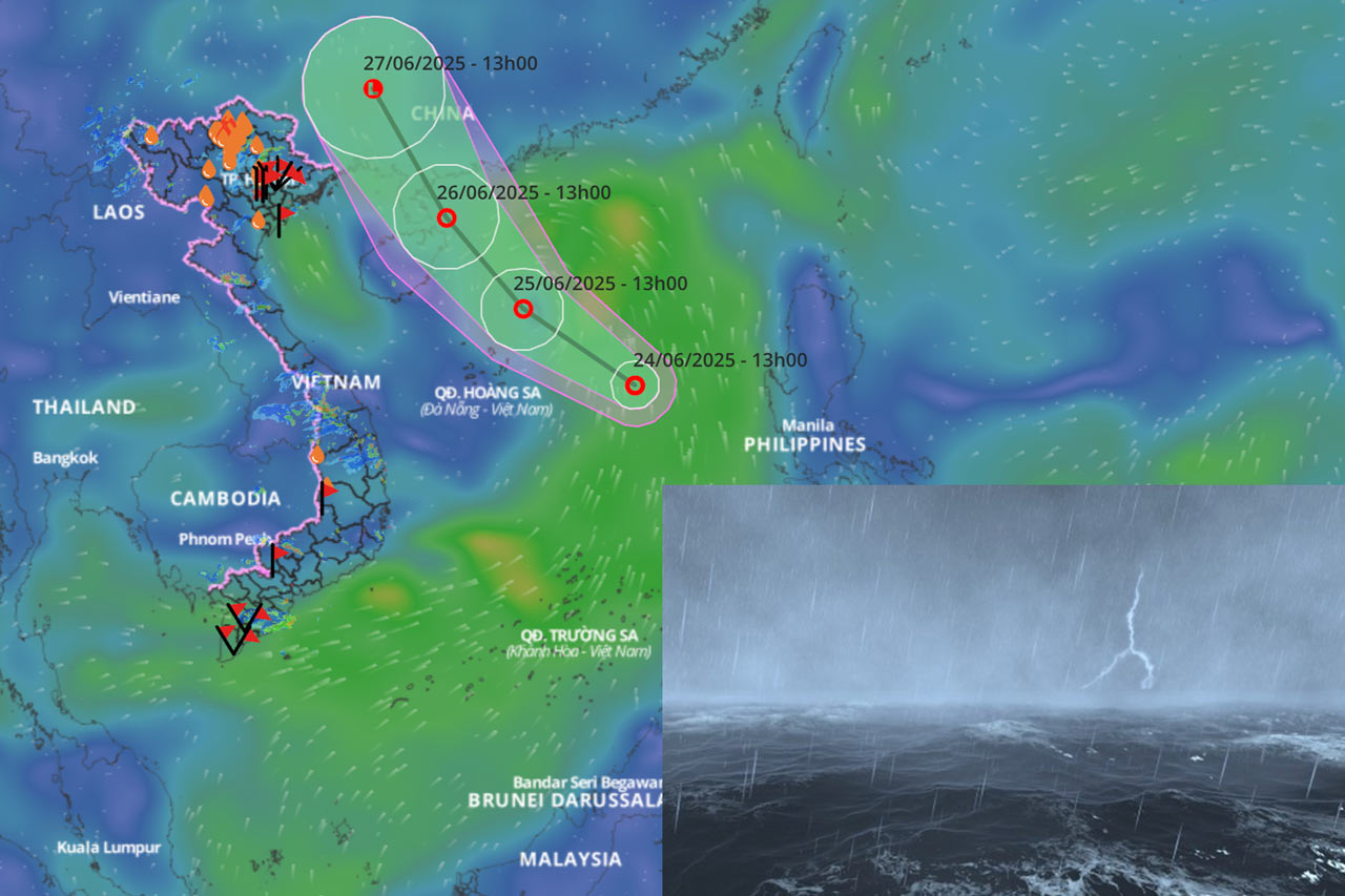 Forecast of bad weather due to tropical depression