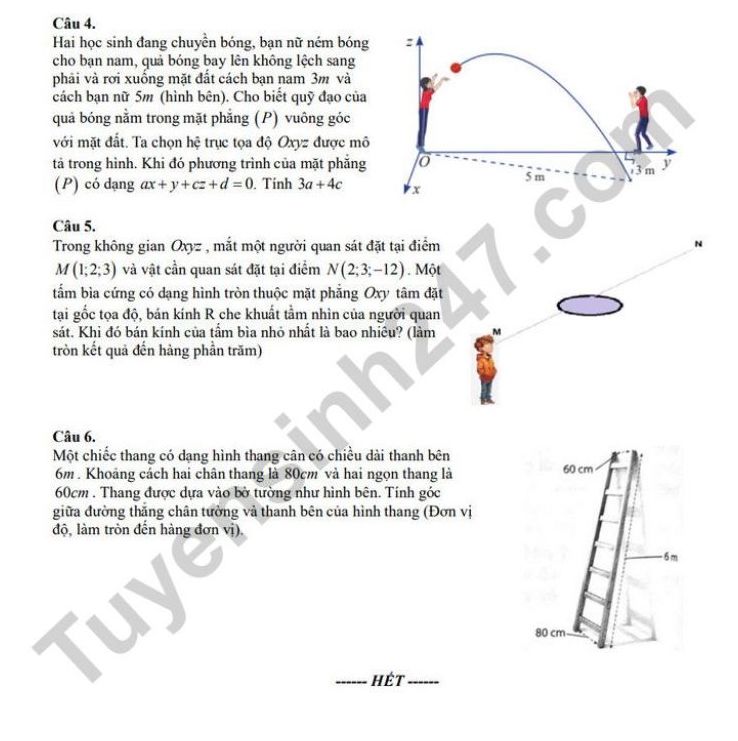 De thi thu tot nghiep THPT mon Toan lan 1 2025 - THPT Do Luong 1 (So GDDT Nghe An). Anh: Tuyensinh247