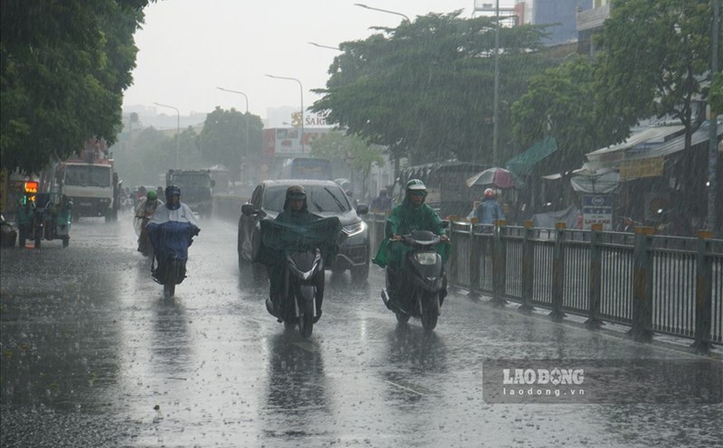 Weather forecast for tomorrow evening, June 25, in the South, there will be some places with heavy to very heavy rain. Photo: Thanh Thanh