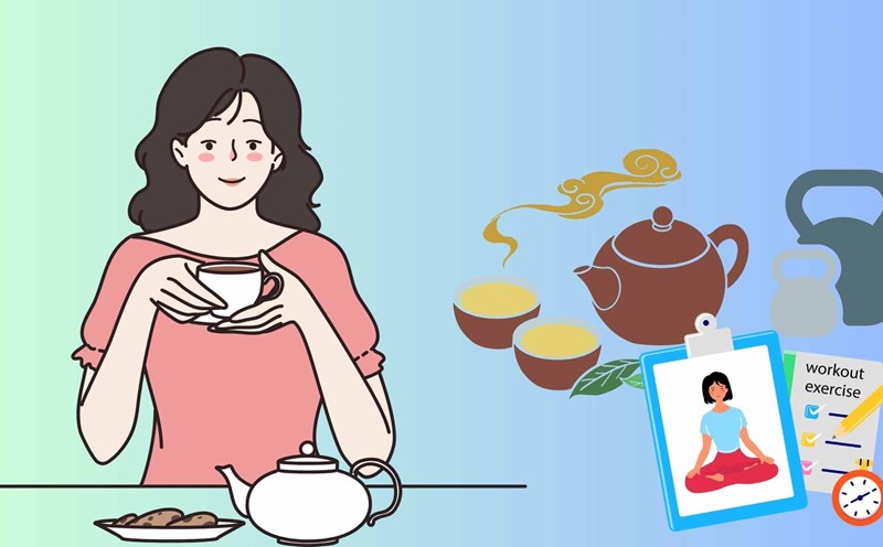 Drinking tea incorrectly will cause hunger, preventing weight loss. Graphics: Ha May