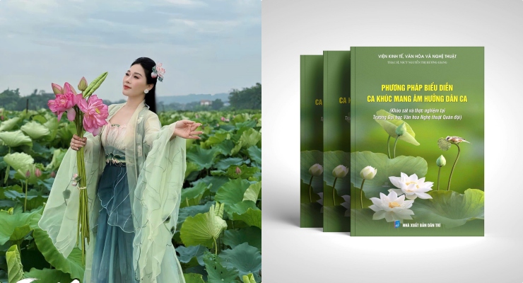 The book "Hot performance method of folk melodies" by Meritorious Artist Huong Giang was published by Dan Tri Publishing House in collaboration with the Institute of Economics, Culture and Arts. Photo: Publishing House.