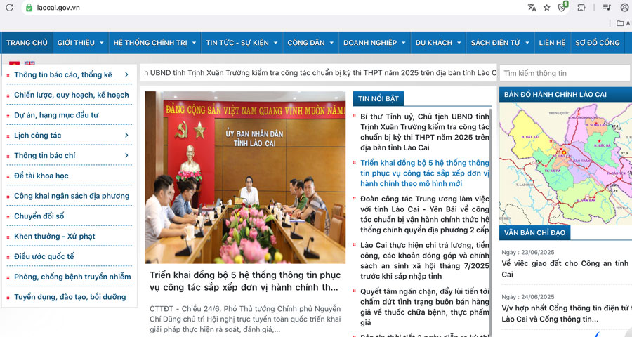Cong thông tin diên tu tinh Lao Cai. Anh chup man hinh