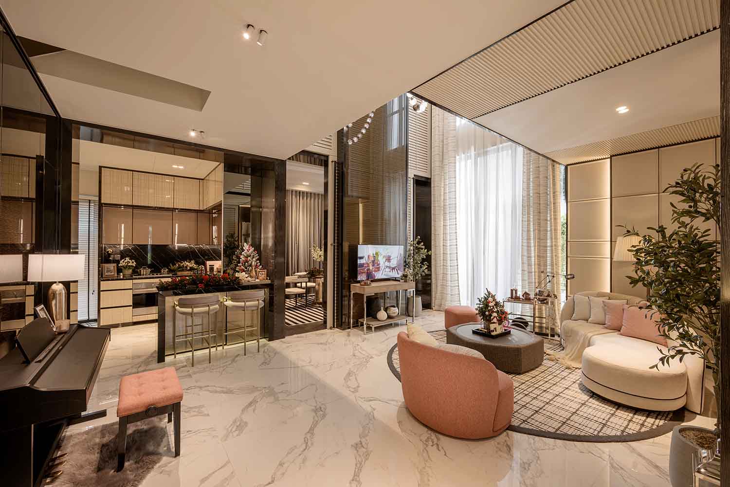 The 7m multi-storey design, optimizing lighting and air in The Orchard twin villa. Photo: Sycamore.