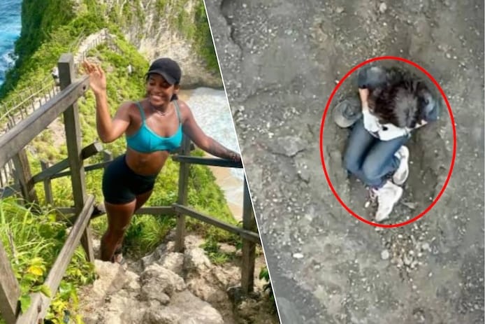 Nu du khach gap nan tren duong leo nui lua Rinjani. Anh: Instagram/TVBrazil