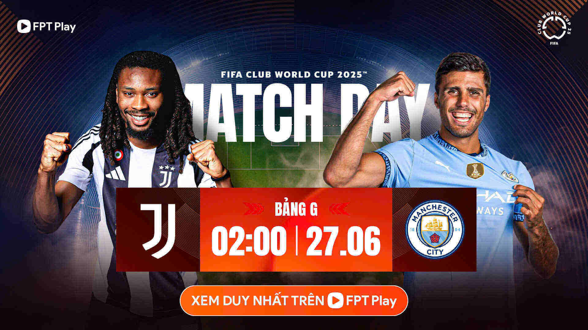 La Juventus se enfrento a Man City en la Copa Mundial de Clubes de la FIFA.  Foto: FPT Play