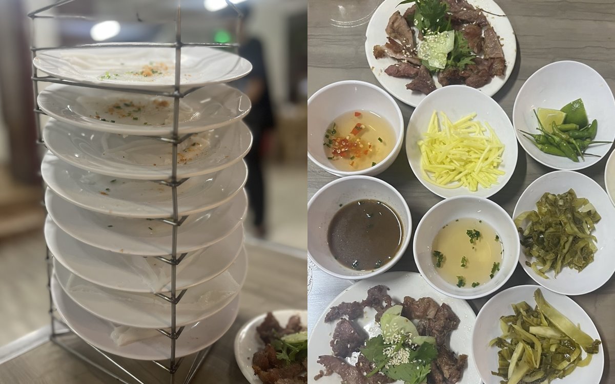 Banh uot duoc an cung voi nhieu loai topping. Anh: Chi Long