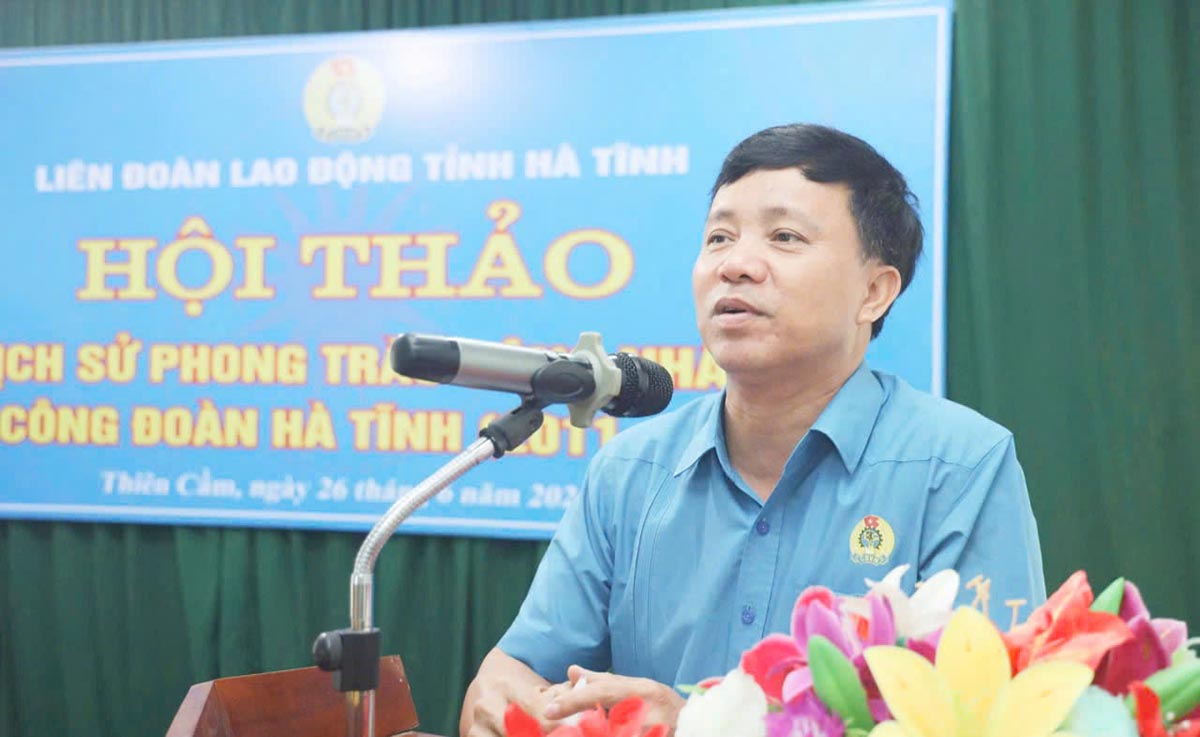 Ong Nguyen Van Danh - Chu tich LDLD tinh Ha Tinh ket luan hoi nghi. Anh: Xuan Truyen.