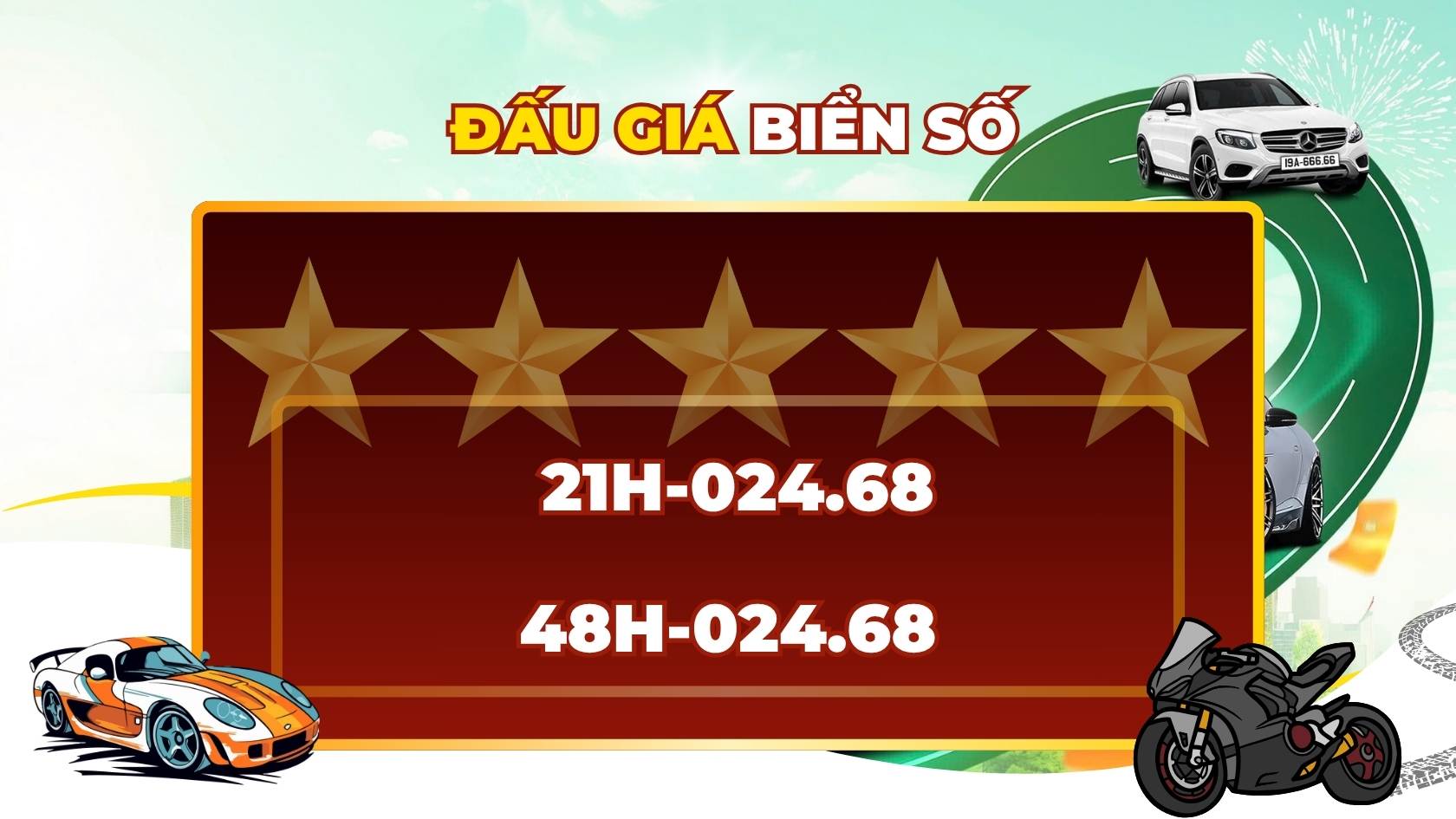 A series of progressive license plates worth billions of dong were available in the auction on the afternoon of June 26