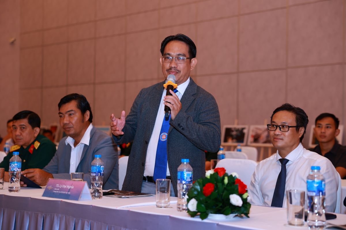 TS. Lý Đại Nghĩa – Giám đốc Trung tâm HL&TĐ TDTT TPHCM, Phó Chủ tịch Hiệp hội Paralympic Việt Nam chia sẻ tại lễ hưởng ứng. Ảnh: Công Tuấn