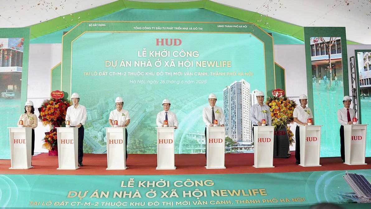 Khoi cong du an nha o xa hoi CT-M2 tai Van Canh. Anh: Minh Phuc.