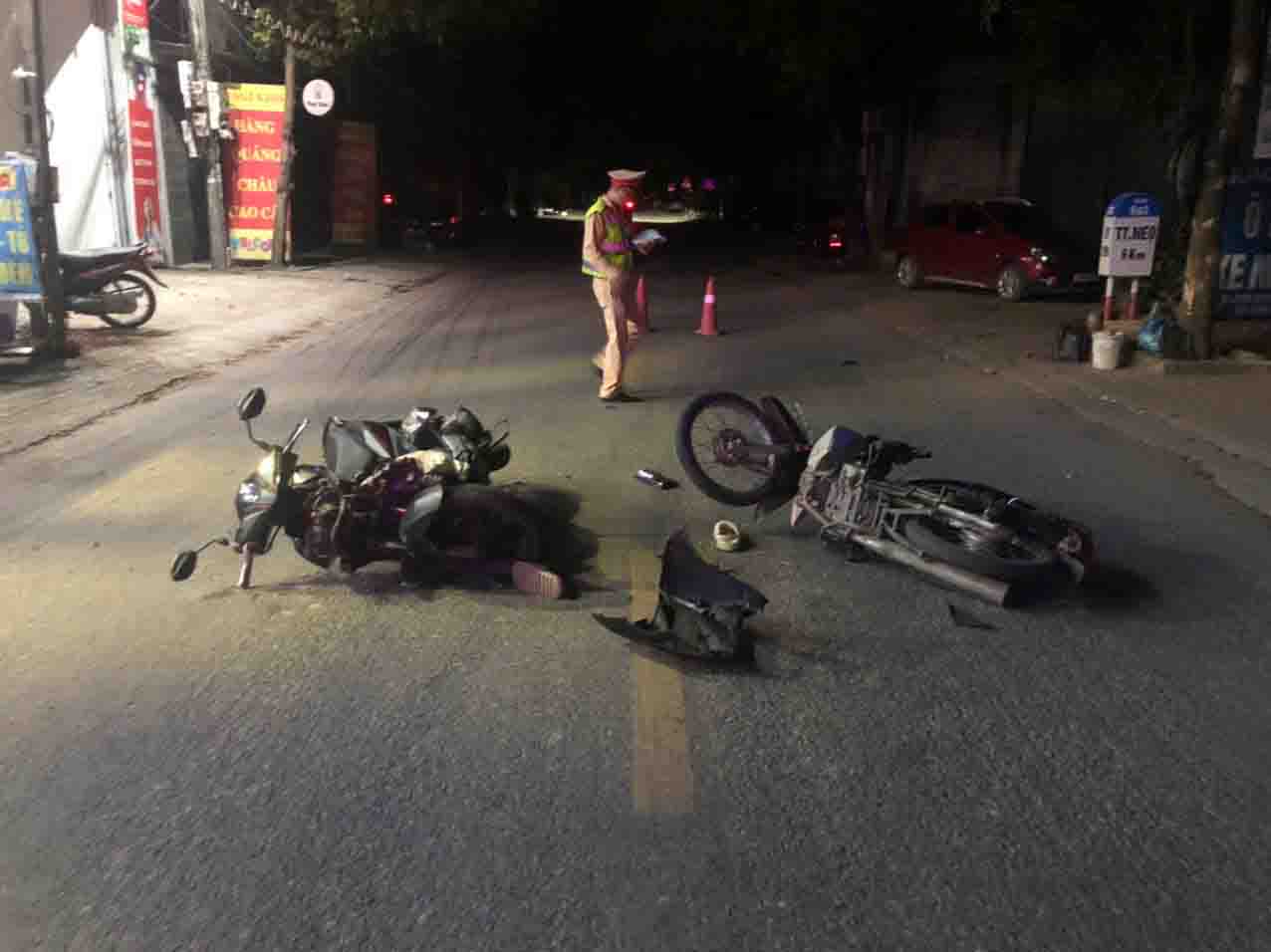 Hiện trường một vụ tai nạn giao thông trên địa bàn thành phố Bắc Giang. Ảnh: Công an Bắc Giang