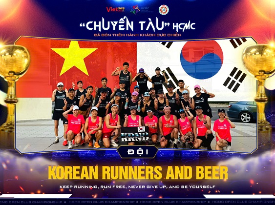 Cau lac bo cua Han Quoc se tham du Giai Vo dich tiep suc dong doi cu ly marathon cac Cau lac bo chay bo Thanh pho Ho Chi Minh mo rong lan thu I nam 2025. Anh: BTC