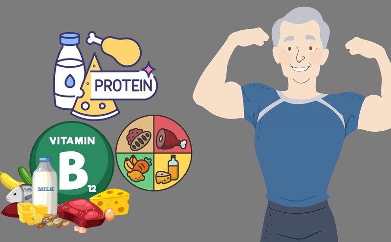 Elderly people should supplement some nutrients to help increase muscle mass. Graphics: Ha May