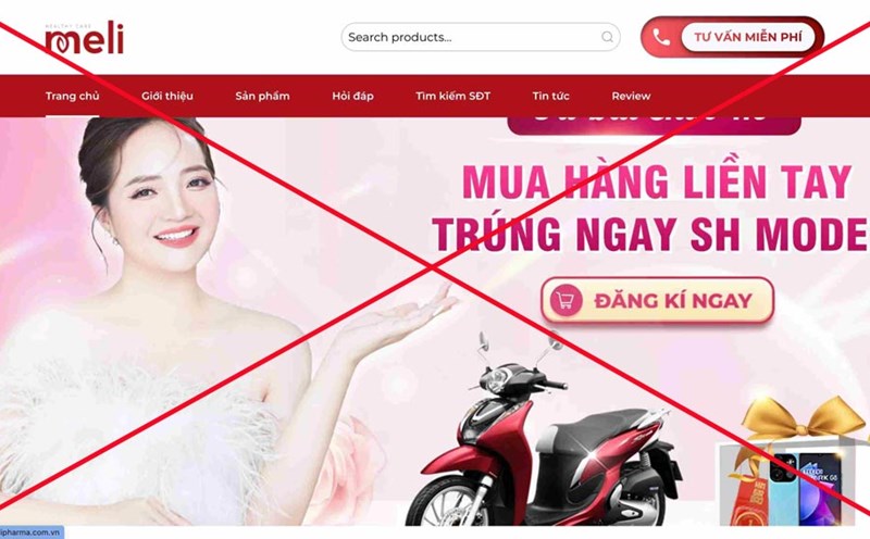 On June 27, Hoang Huong's Official website for Meli Pharmaceuticals was temporarily locked down. Photo: Ha Le