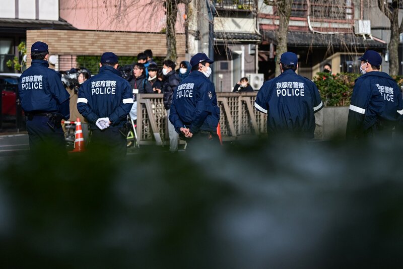 Japanese police are on duty. Photo: AFP