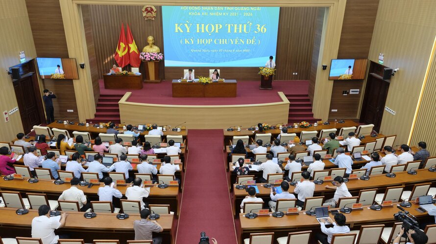 The 36th thematic session is the last session of the People's Council of Quang Ngai province before merging with Kon Tum province to form the new Quang Ngai province according to the Resolution of the National Assembly. Photo: Vien Nguyen