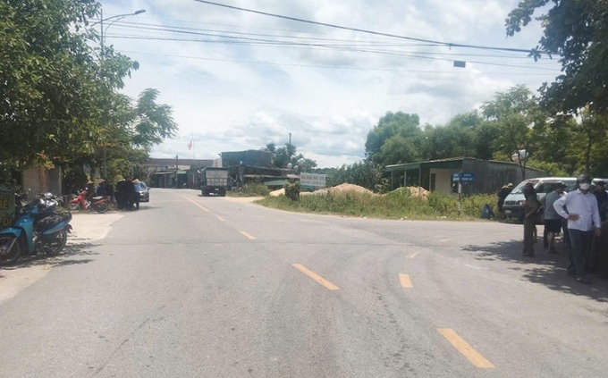 The scene of the accident that killed the motorcyclist. Photo: Cam Quang.