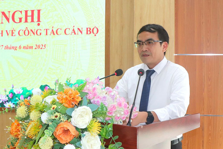 Luu Hong Phuong phat bieu nhan nhiem vu.