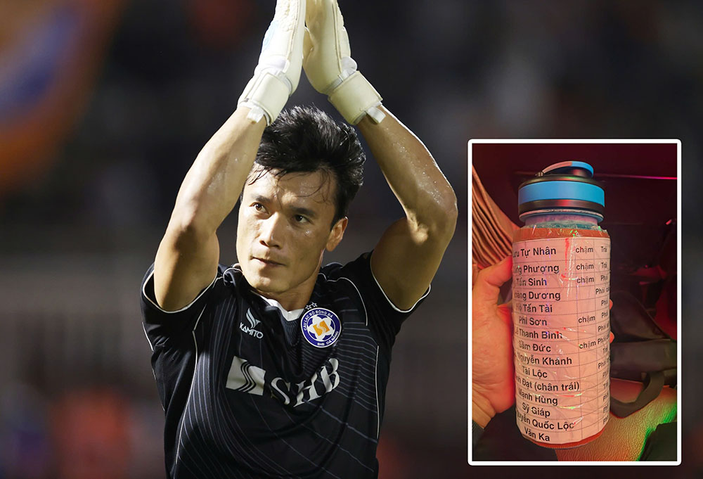 El portero Bui Tien Dung aprendio cuidadosamente la penalizacion del oponente. Foto: Duc Dong