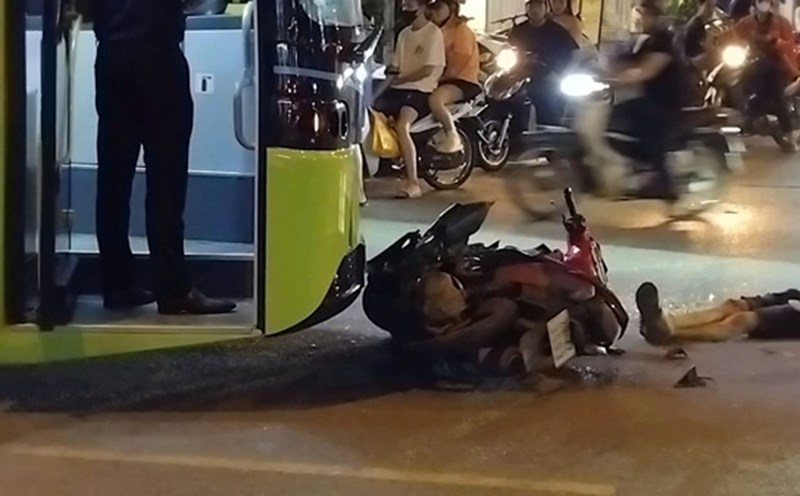 Scene of the serious traffic accident. Photo: Xuan Quang