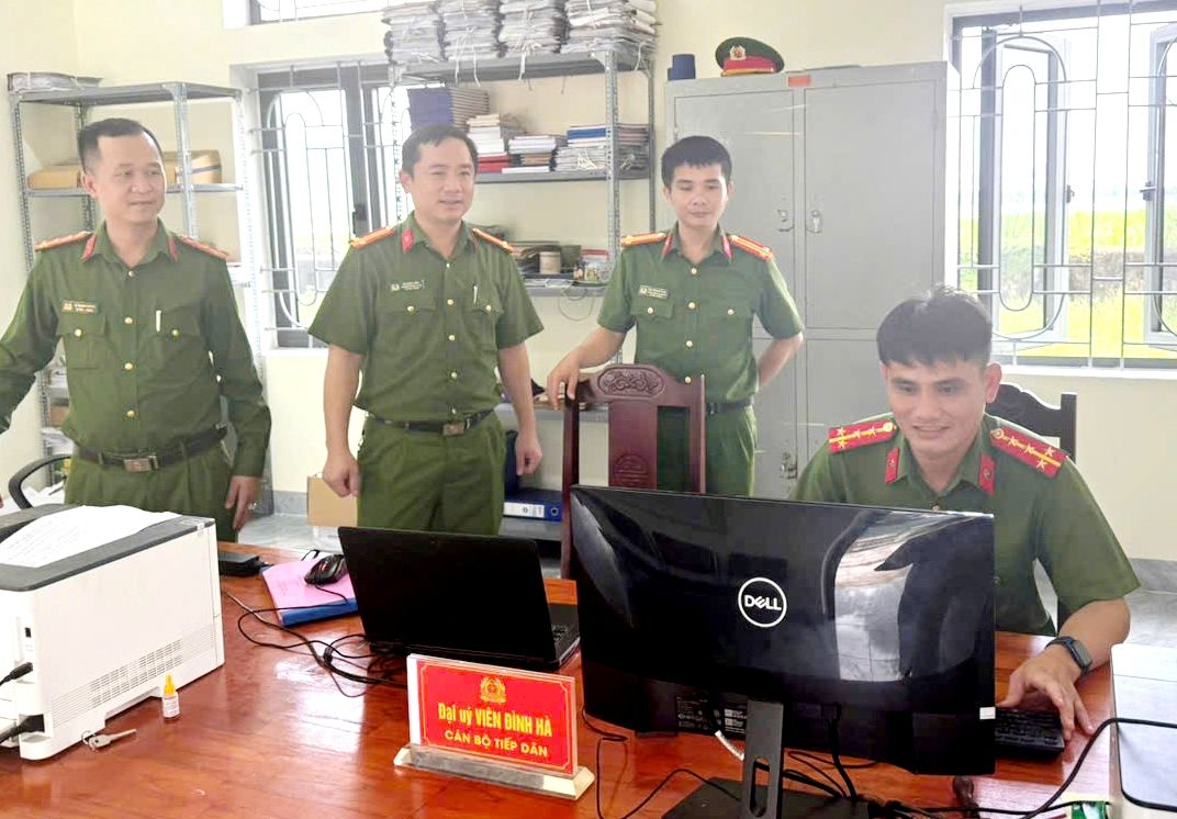 Cong an xa Cac Son, thi xa Nghi Son (Thanh Hoa) chuan bi cac dieu kien can thiet de di vao hoat dong khi sap nhap don vi hanh chinh. Anh: Cong an Thanh Hoa