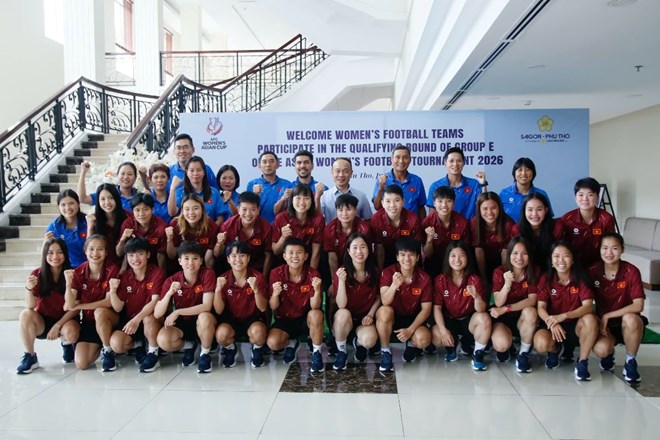 Tuyen nu Viet Nam quyet tam truoc vong loai giai bong da nu chau A 2026. Anh: VFF