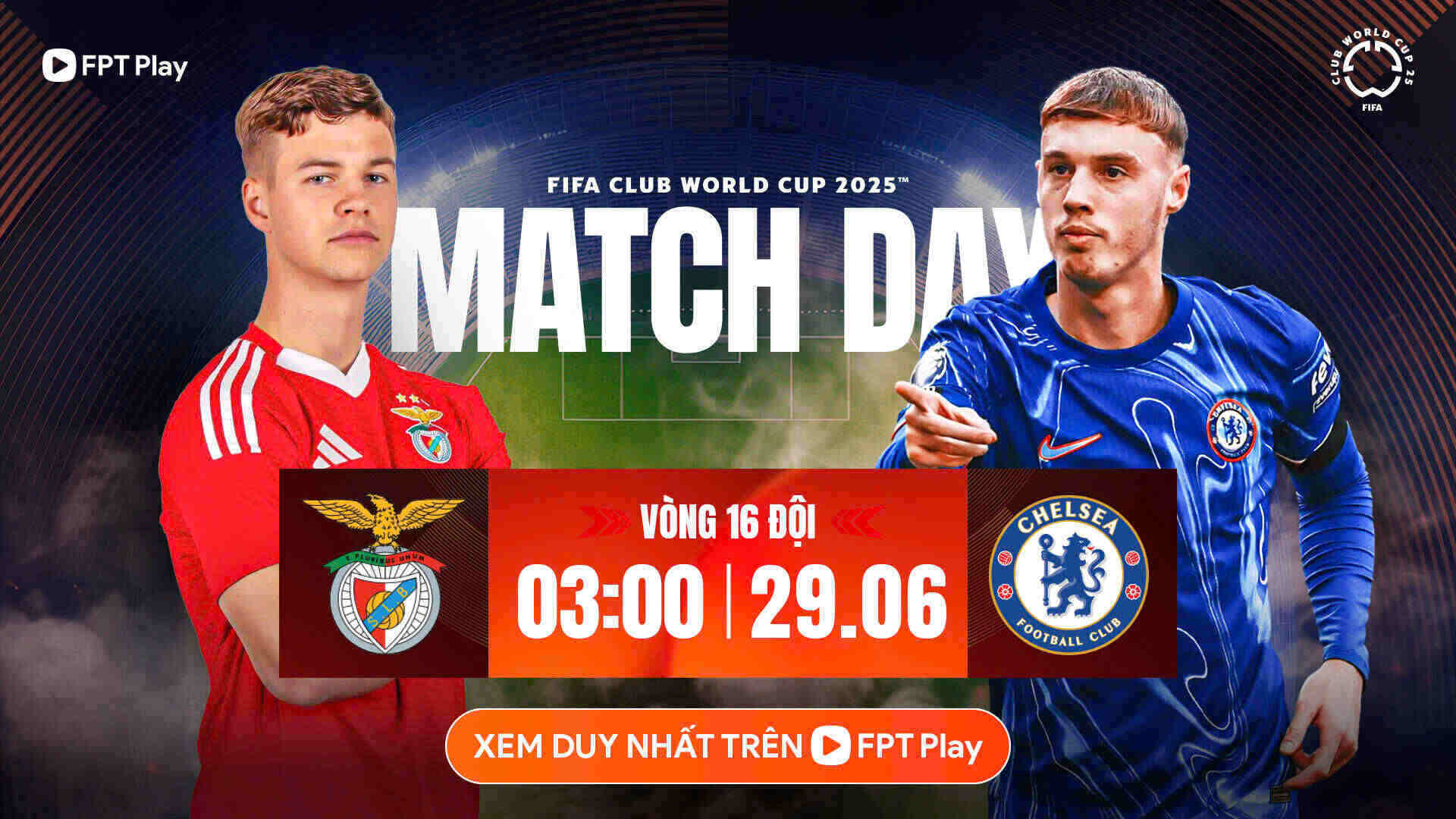 El Benfica se enfrento al Chelsea en la Copa Mundial de Clubes de la FIFA.  Foto: FPT Play