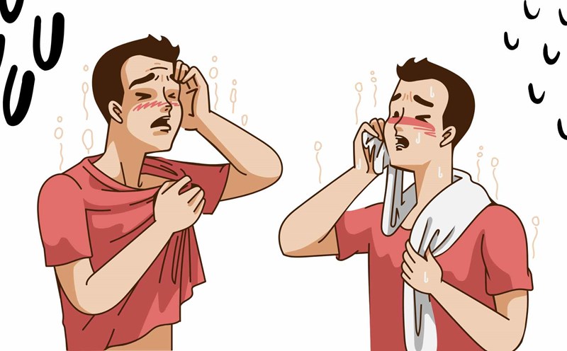 Heavy sweating is associated with a number of diseases. Graphics: Ha May