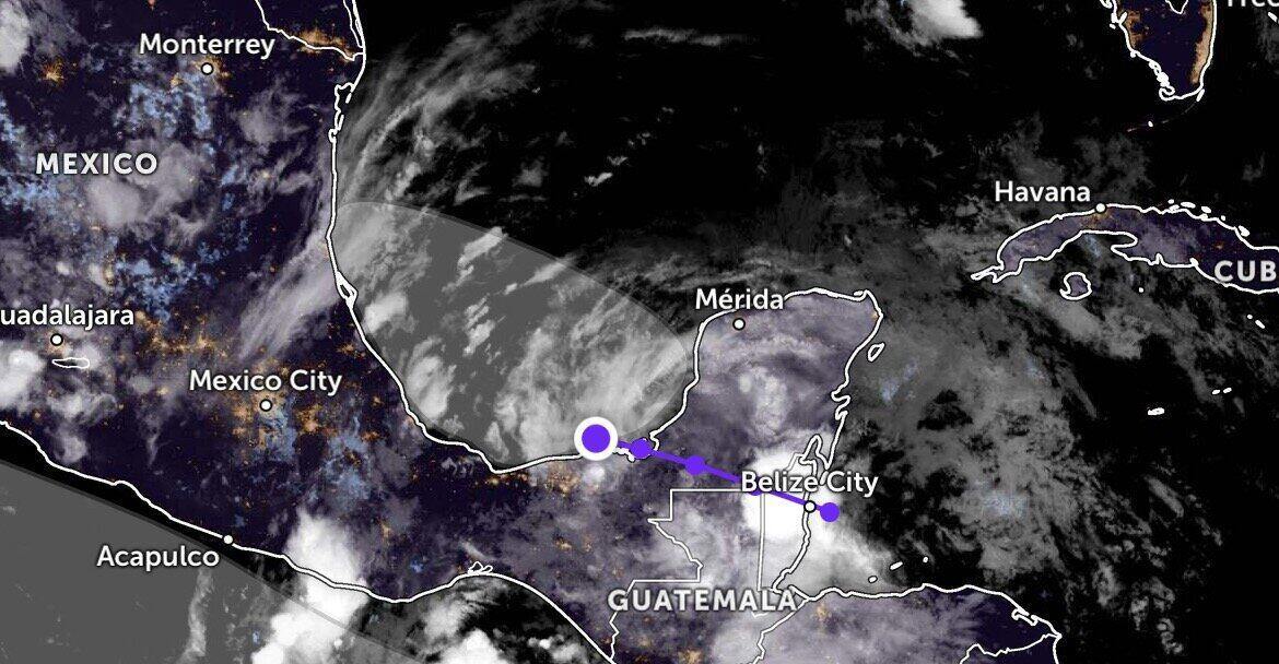Vi tri ap thap Invest 91L ngay 28.6. Anh: Zoom Earth