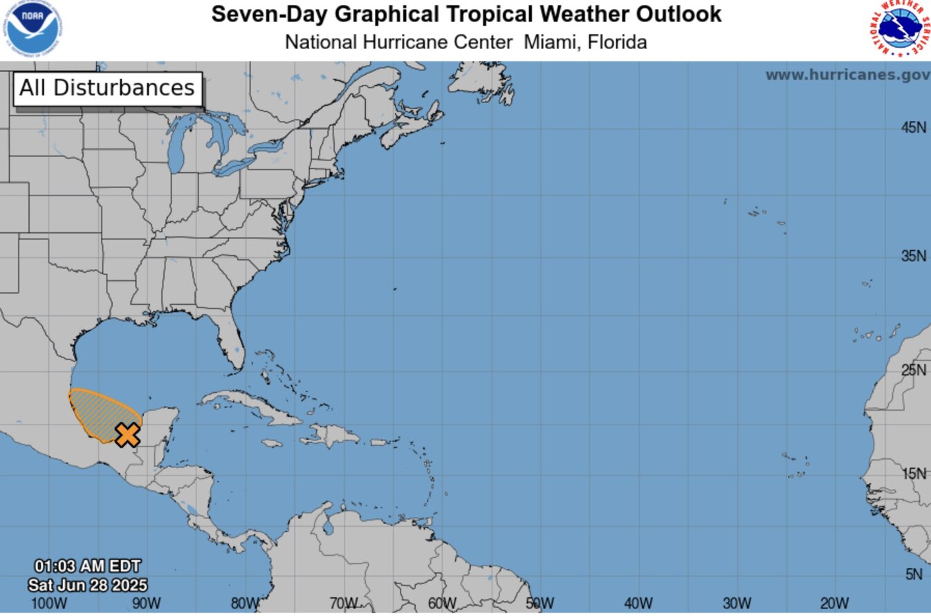 El 40% de Invest 91L La baja presion es mas fuerte en la depresion tropical o las tormentas tropicales dentro de las 48 horas. Foto: NOAA