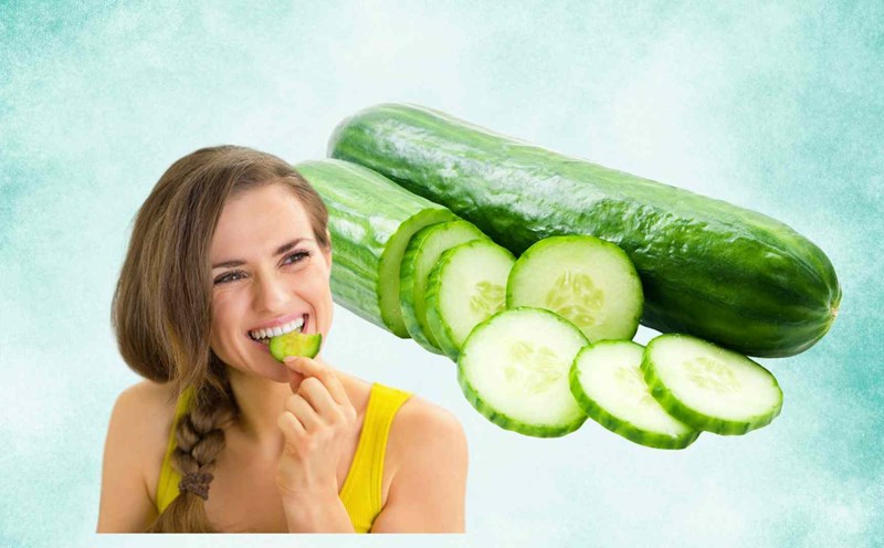 Lose weight with healthy skin by eating cucumbers every day. Graphic photo: Hoang Loc