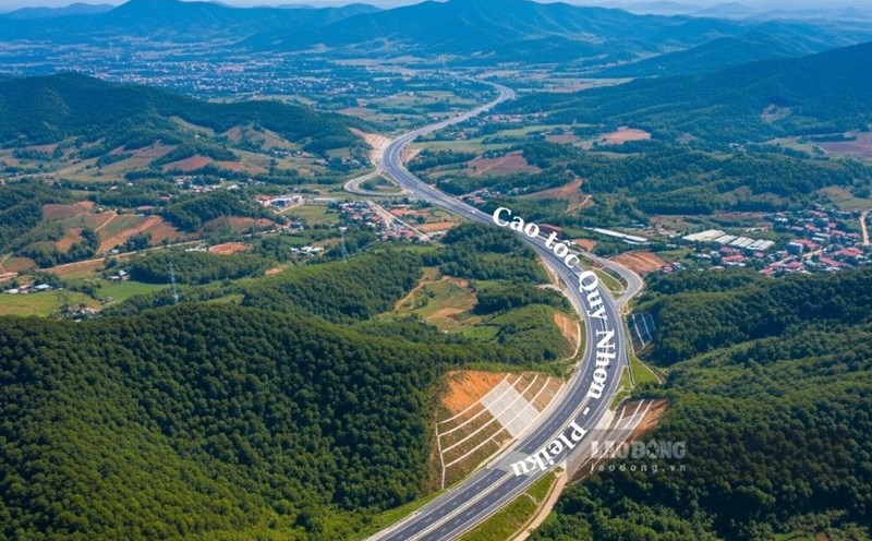 Graphics The formation of the Quy Nhon - Pleiku Expressway opens up development space for the new Gia Lai province, after merging the two provinces of Binh Dinh and Gia Lai. Photo: AI