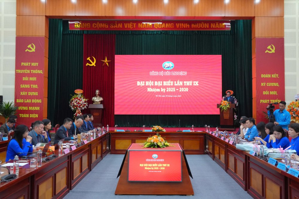 Quang canh Dai hoi Dai bieu Dang bo Bao Lao Dong lan thu IX nhiem ky 2025-2030. Anh: Vu Linh