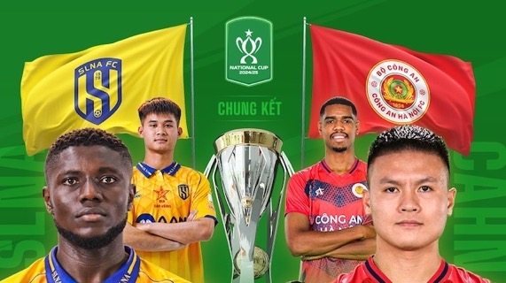 Song Lam Nghe An meets Hanoi Police in the final of the 2024-2025 National Cup. Photo: VPF