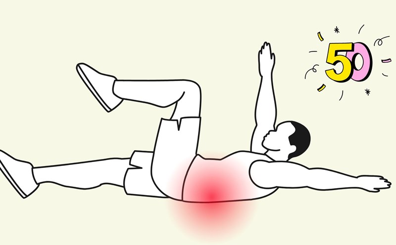 Exercise helps reduce back pain after age 50. Graphics: Thanh Thanh