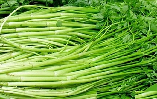 Celery cooked with minced meat helps support natural uric acid reduction. Photo: Kieu Vu.