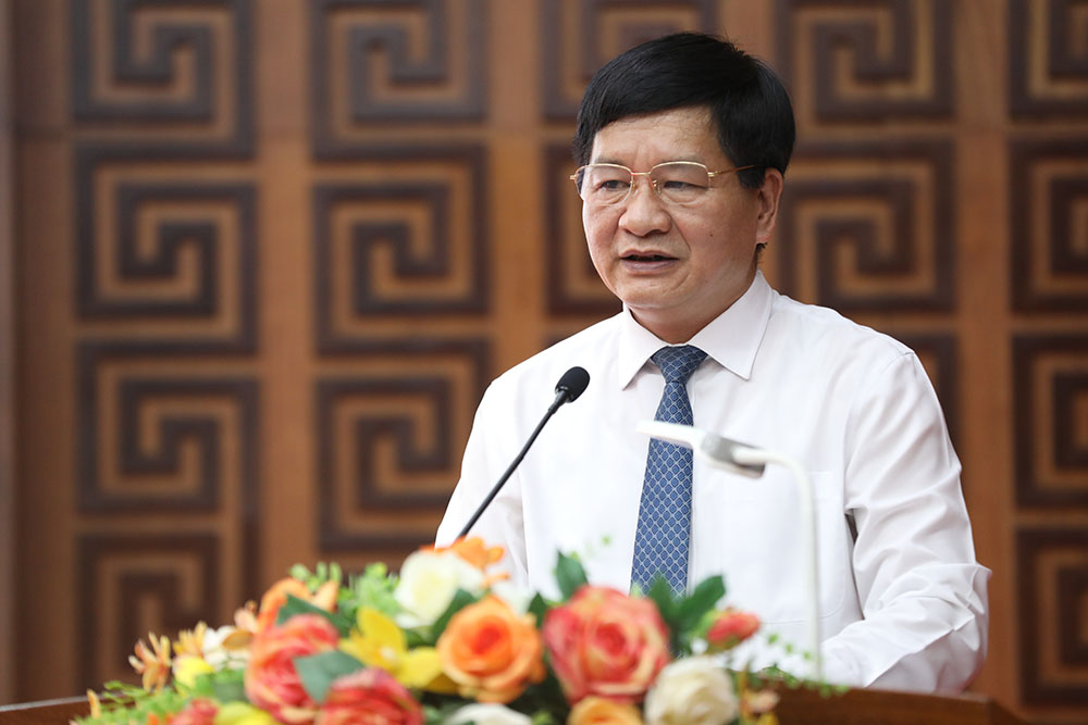 Ong Le Thanh Do - Chu tich UBND tinh Dien Bien phat bieu. Anh: Thanh Binh