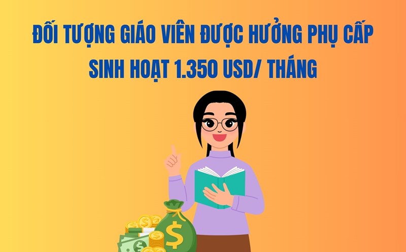 Teachers are entitled to a living allowance of 1,350 USD/month