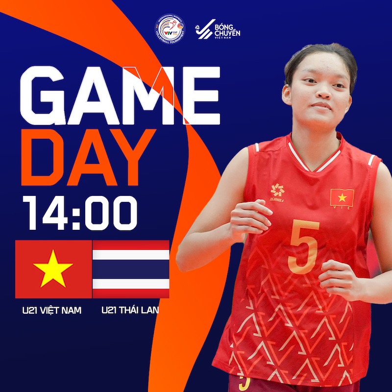 U21 Viet Nam cham tran U21 Thai Lan o VTV Cup 2025. Anh: Bong chuyen Viet Nam