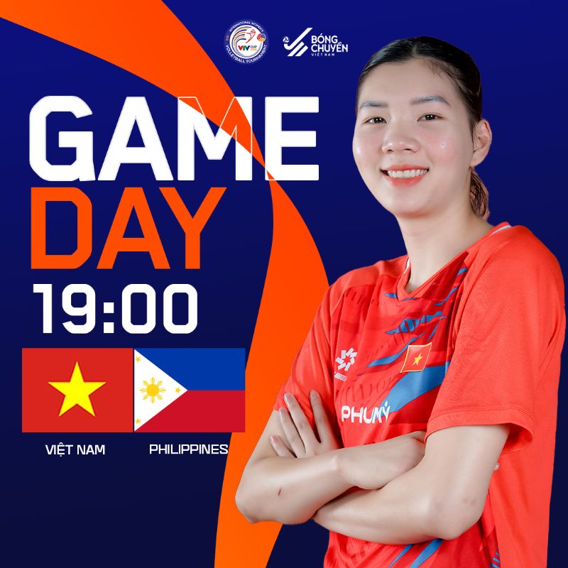 Tuyen bong chuyen nu Viet Nam cham tran Philippines o VTV Cup 2025. Anh: Bong chuyen Viet Nam