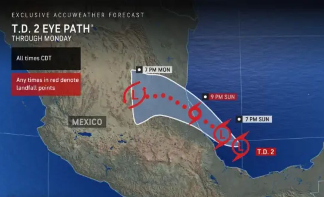 Es probable que el pronostico de baja presion en Cambone Bay se convierta en una tormenta el 30 de junio. Foto: Accuweather